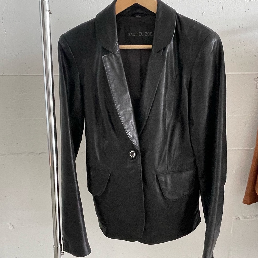 EUC Rachel Zoe Genuine Leather Blazer